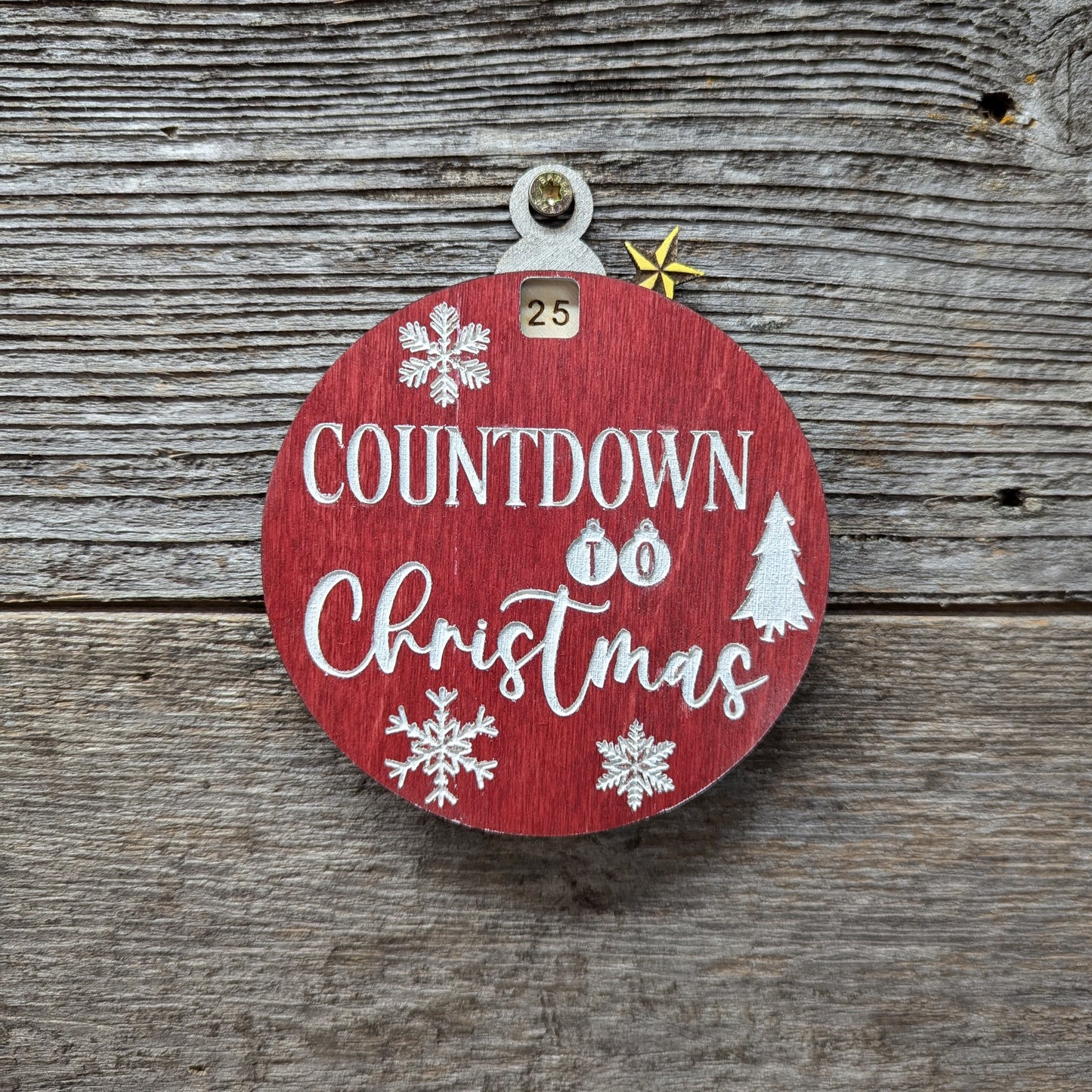 Christmas Countdown Ornament Red