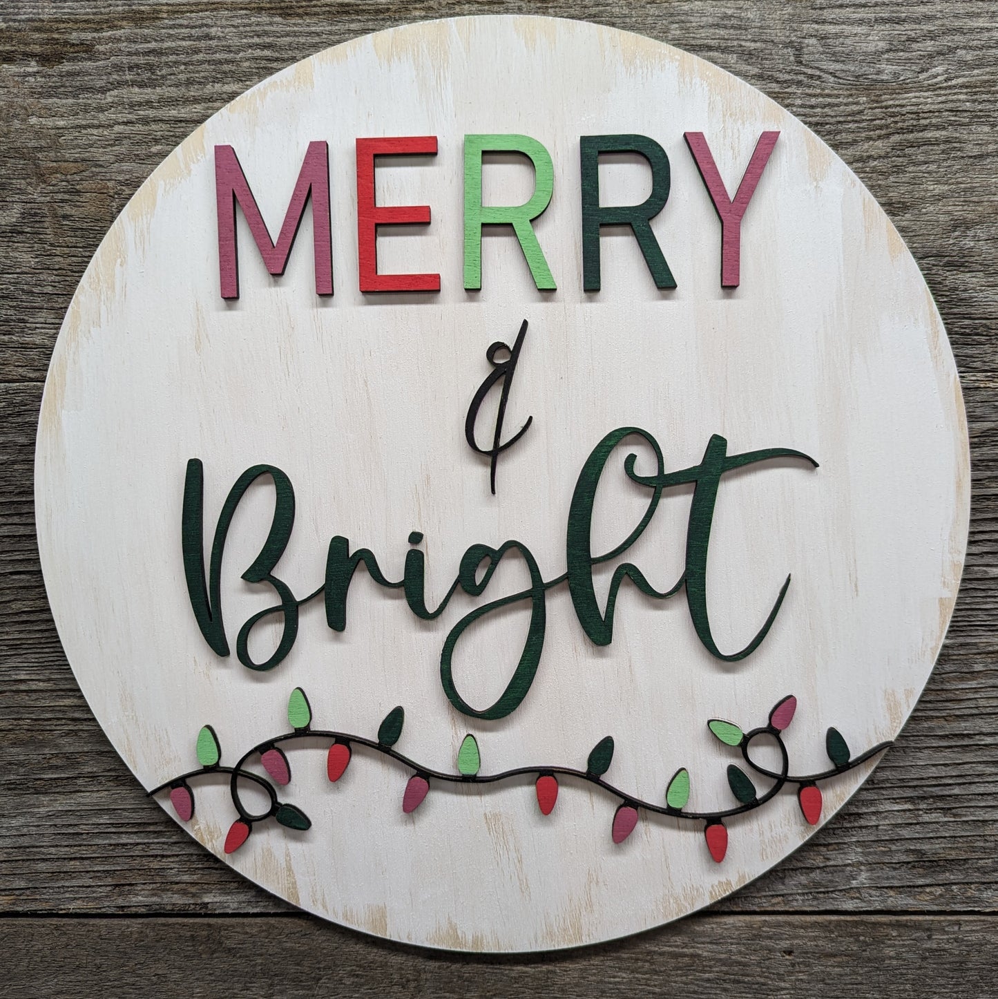 Merry & Bright Holiday Sign