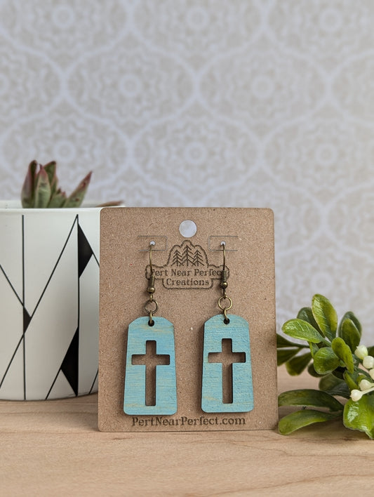 Rustic Cross Earrings