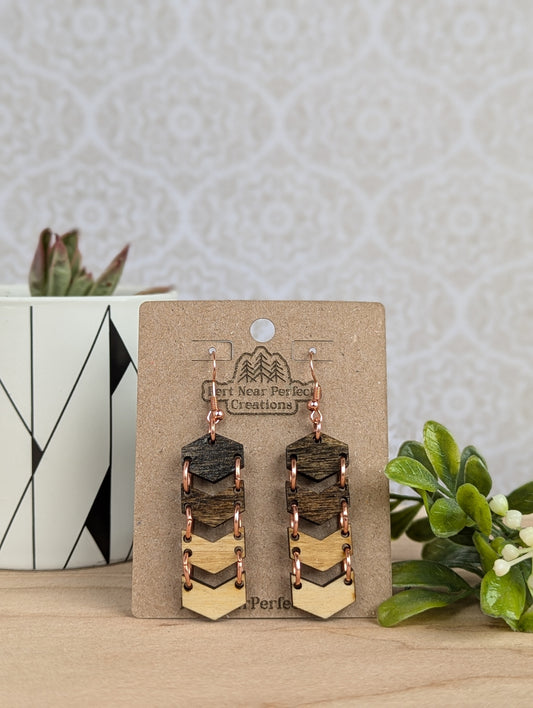 Handcrafted Wooden Chevron Earrings